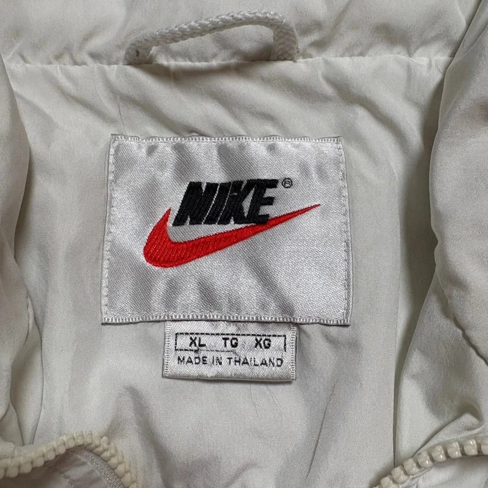 Nike VINTAGE 90s Windbreaker Jacket White‎ Black Athletic Retro Mens XL